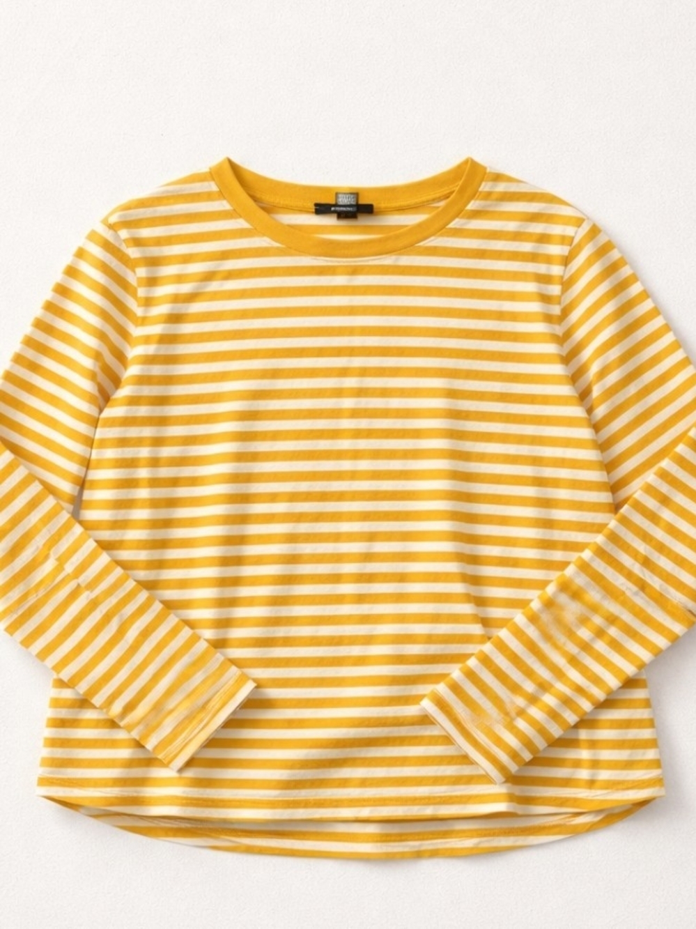 Forever 21 Yellow & White Striped Long-Sleeve Tee
